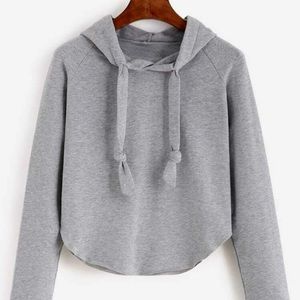 Gray cropped hoodie